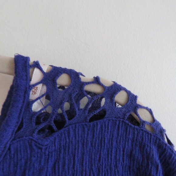 FREE PEOPLE To The Point Lace Crochet Swing Dress Violet Purple Boho Festival XS - Picture 5 of 14